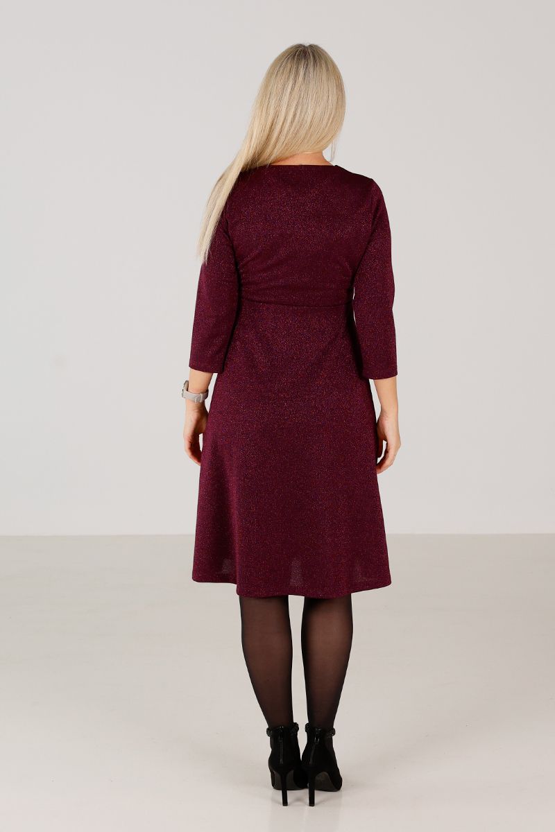 Sylvi mørk plomme glitterkjole