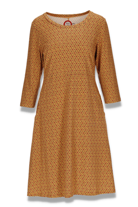 Hovedbilde Sonja okergul mønstret kjole