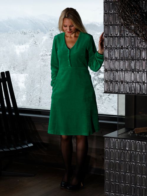 Hovedbilde Janka grønn velurkjole
