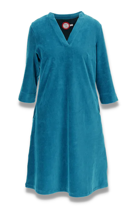 Hovedbilde Saga petrol velurkjole med ...