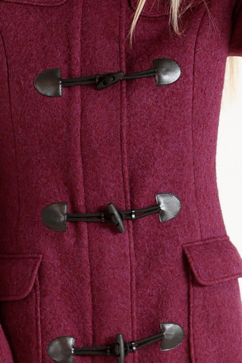 Idunn Duffel coat plum ull