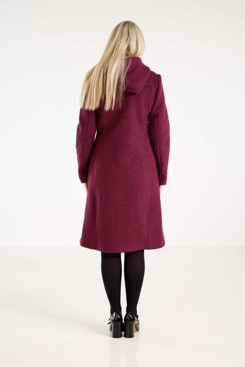 Idunn Duffel coat plum ull