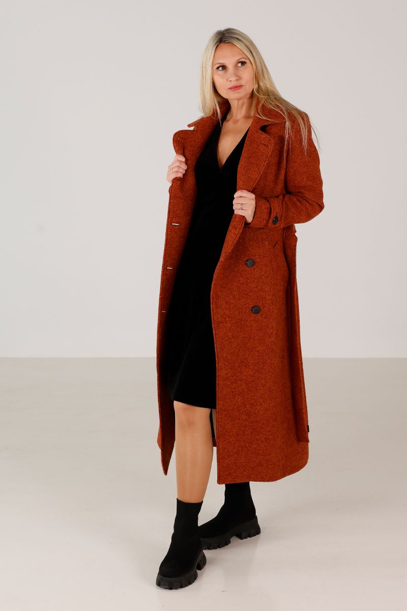 Carola ullkåpe i rustbrun