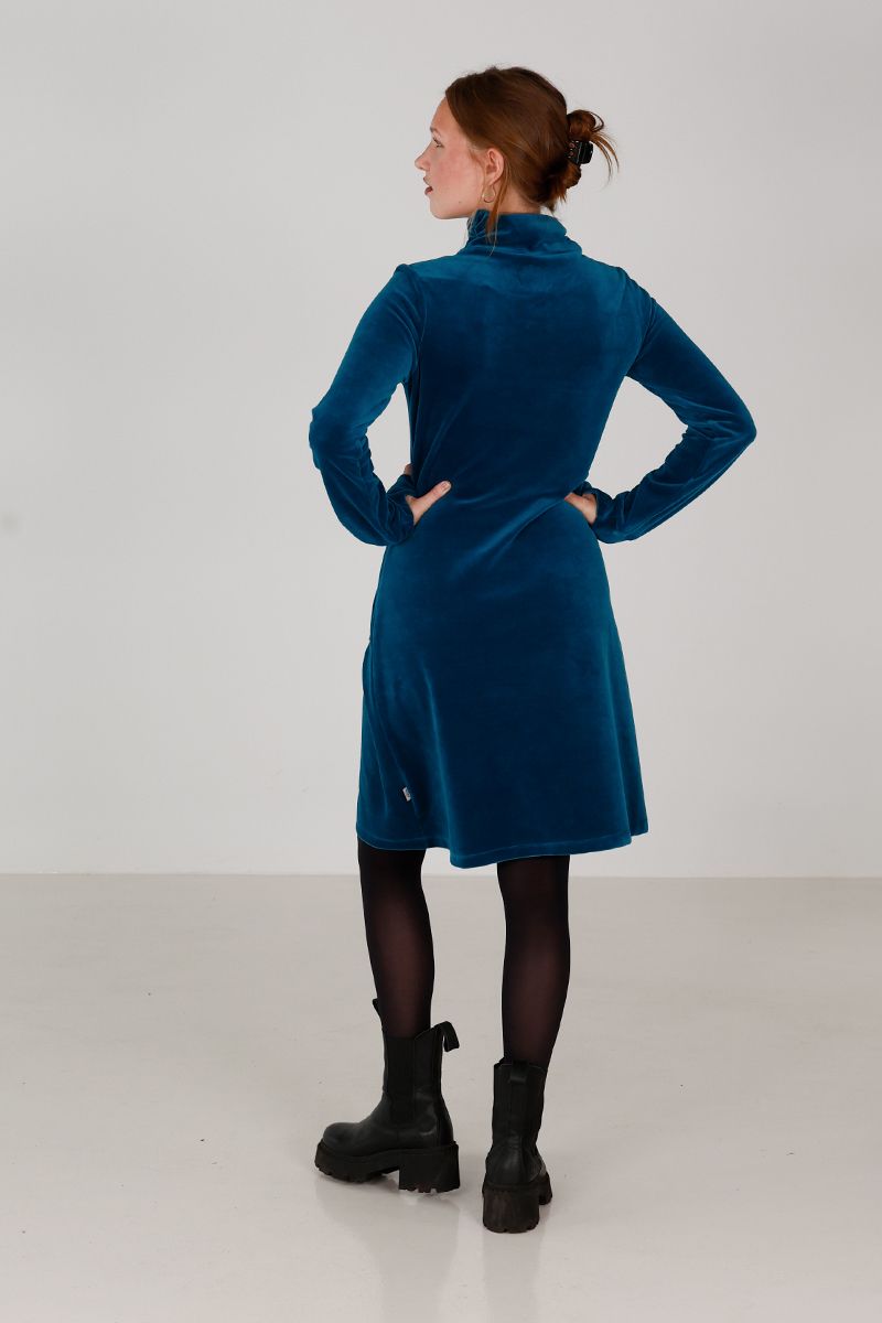 Lilli petrol sporty velurkjole