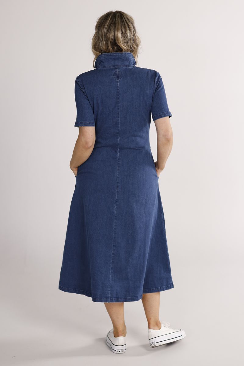 Beatrix blå denimkjole