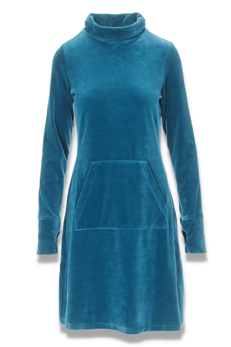 Lilli petrol sporty velurkjole