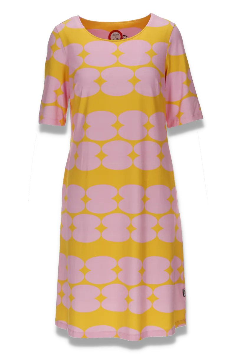 Kitta gul og rosa kjole