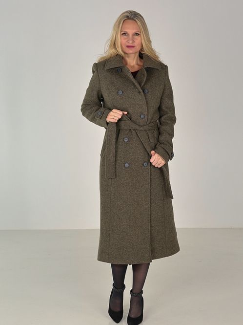 Hovedbilde Carola ullkåpe i mørk grønn